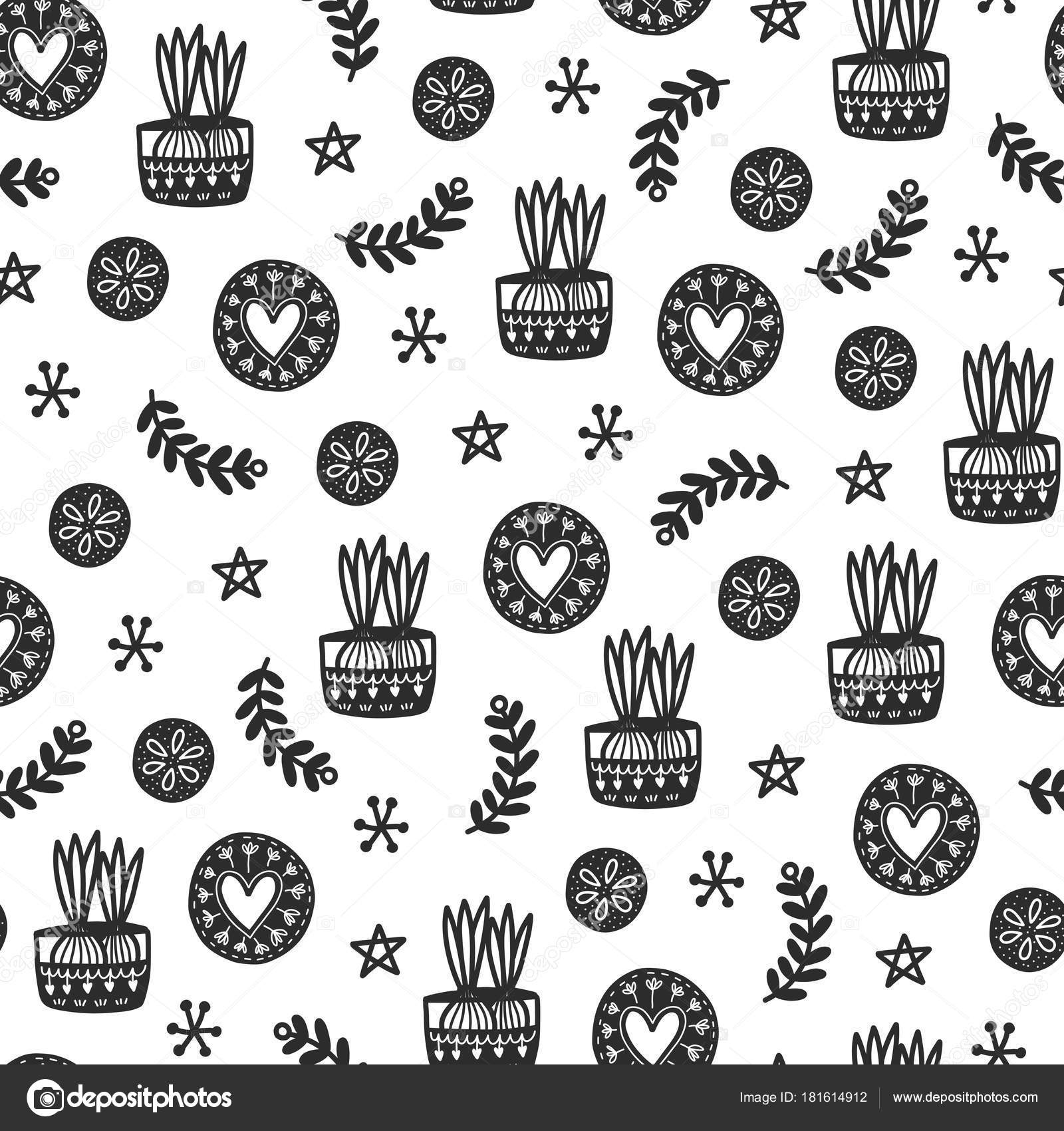 Seamless hygge scandinavian pattern — Stock Vector © Qilli #181614912