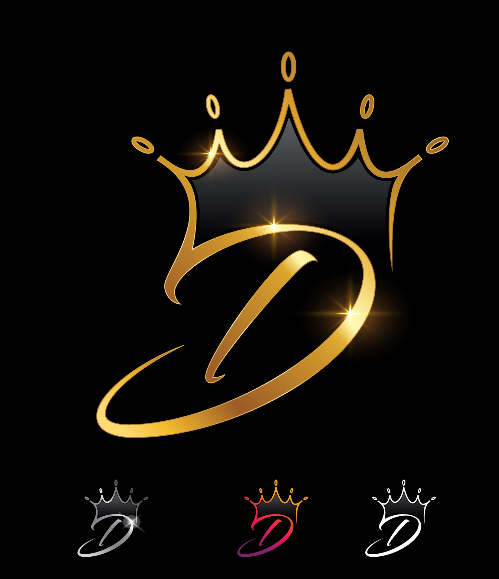 Letter D With Crown