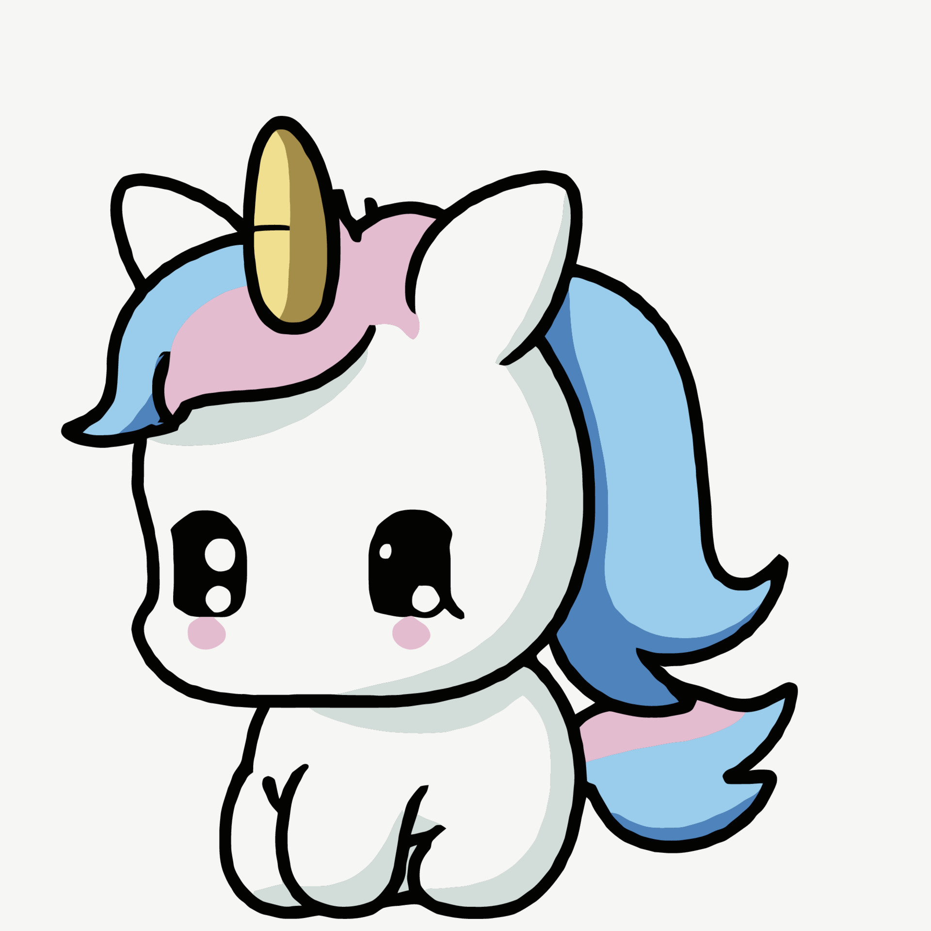 Cute Unicorn illustration Unicorn kawaii chibi vector drawing style ...