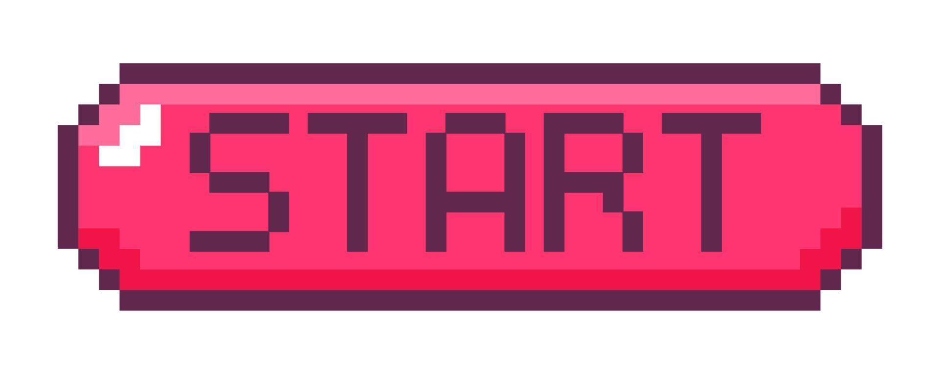 Button for 8 bit games, start beginning vector 17522394 Vector Art at ...