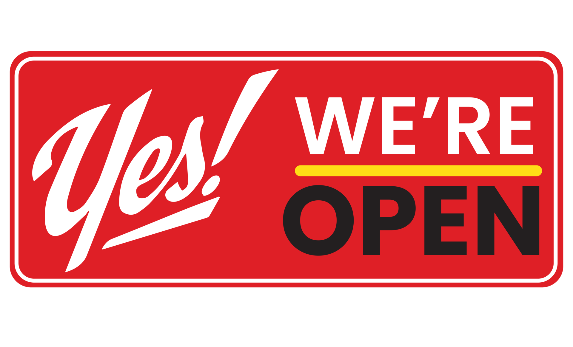 We are open banner sign on transparent background. 19764864 PNG