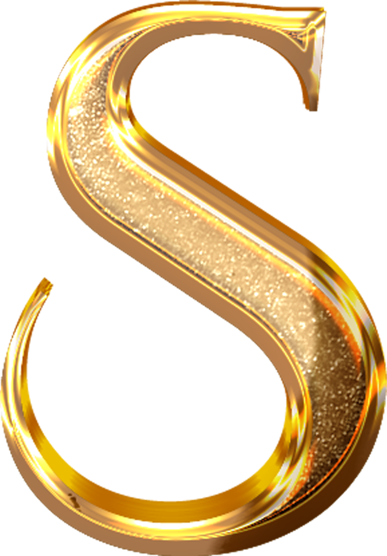 3D Gold Effect Letter S 21054556 PNG