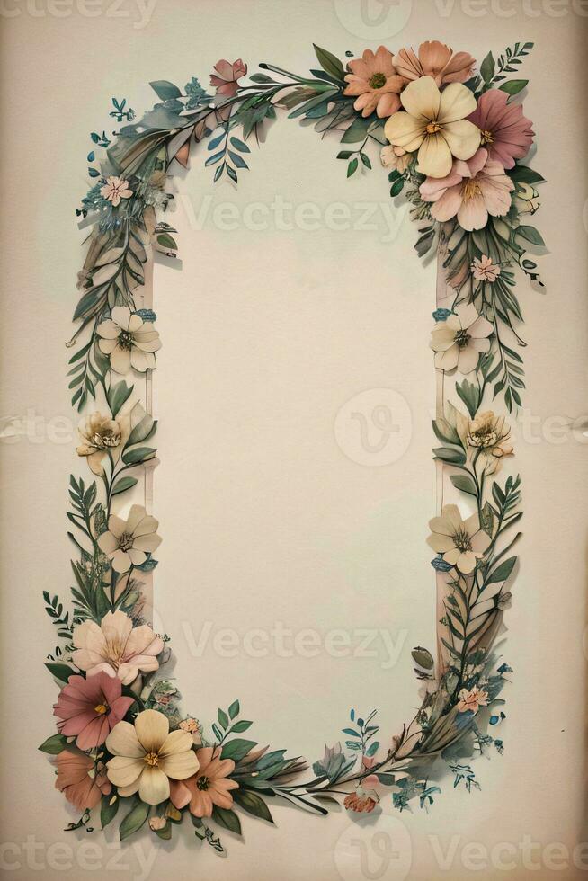 Vintage paper with flowers texture background 30008285 Stock Photo at ...