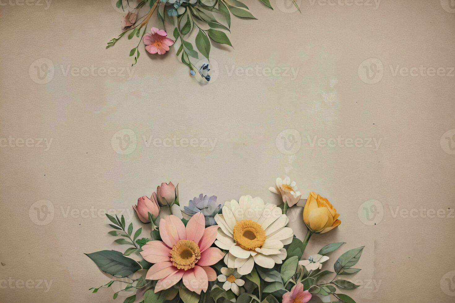 Vintage paper with flowers texture background 30008378 Stock Photo at ...
