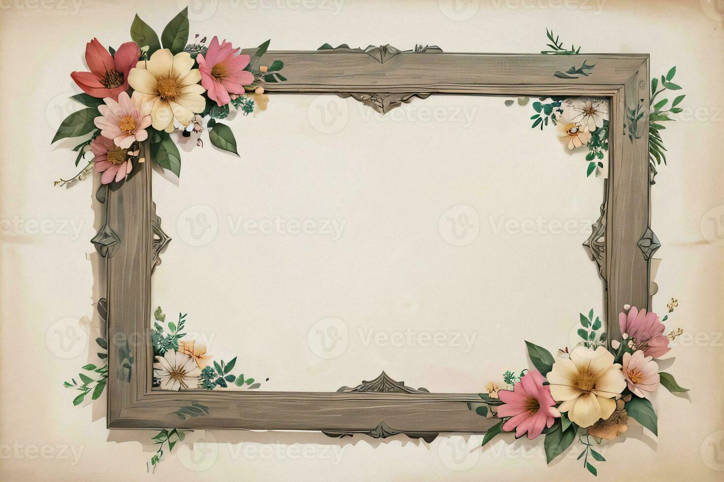 Vintage paper with flowers texture background 30008403 Stock Photo at ...