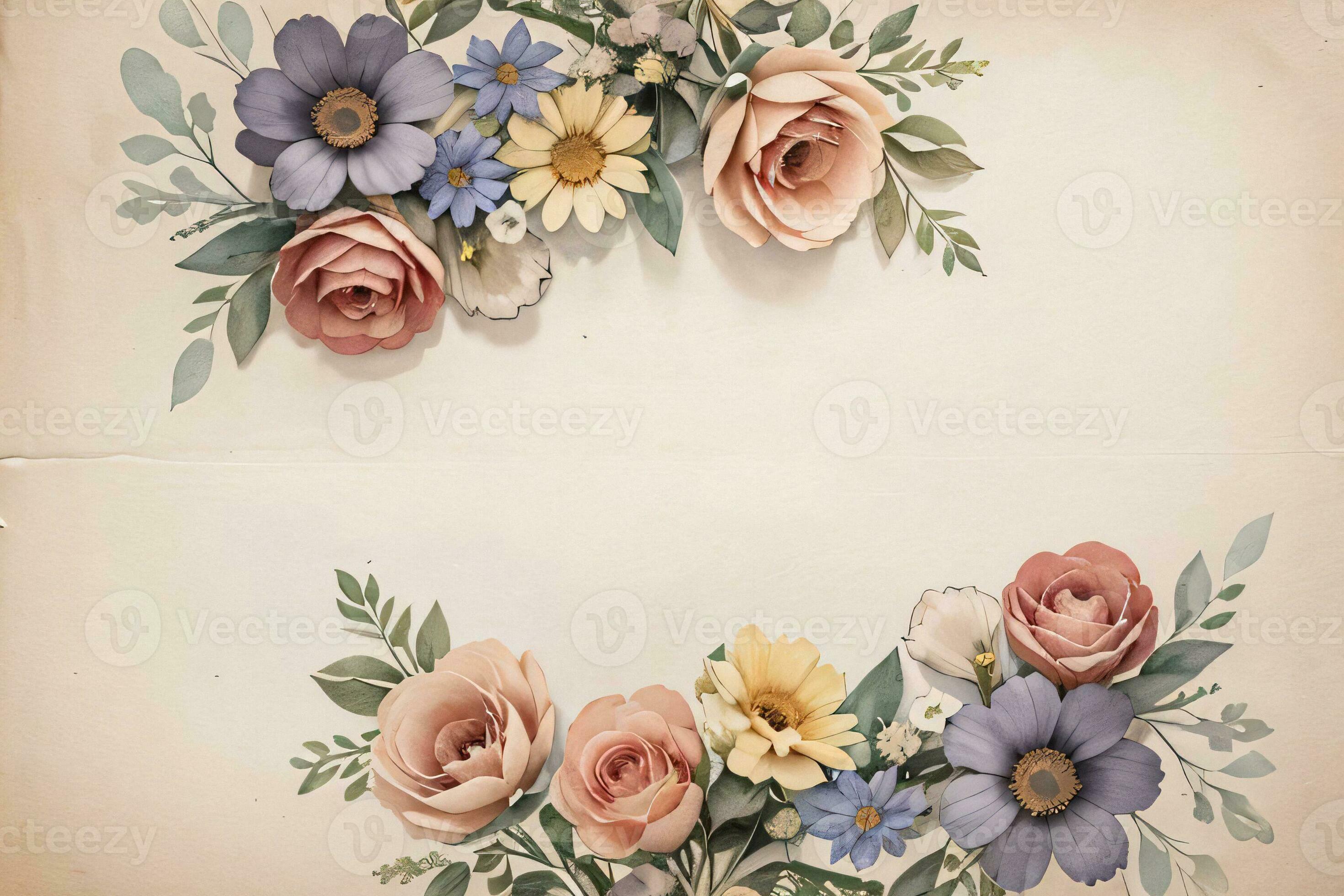 Vintage paper with flowers texture background 30008407 Stock Photo at ...