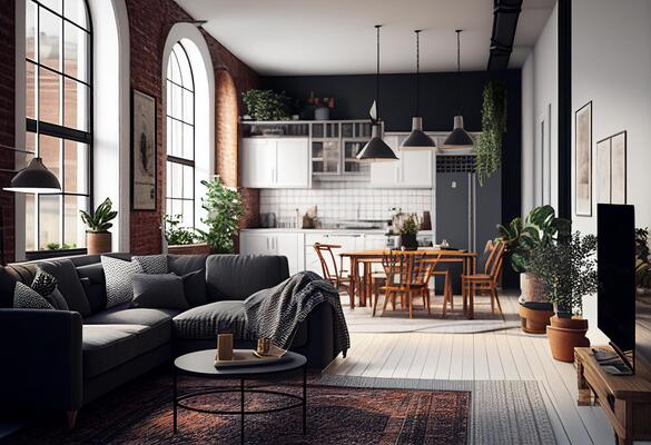Brick Living Room Stock Photos, Images and Backgrounds for Free Download