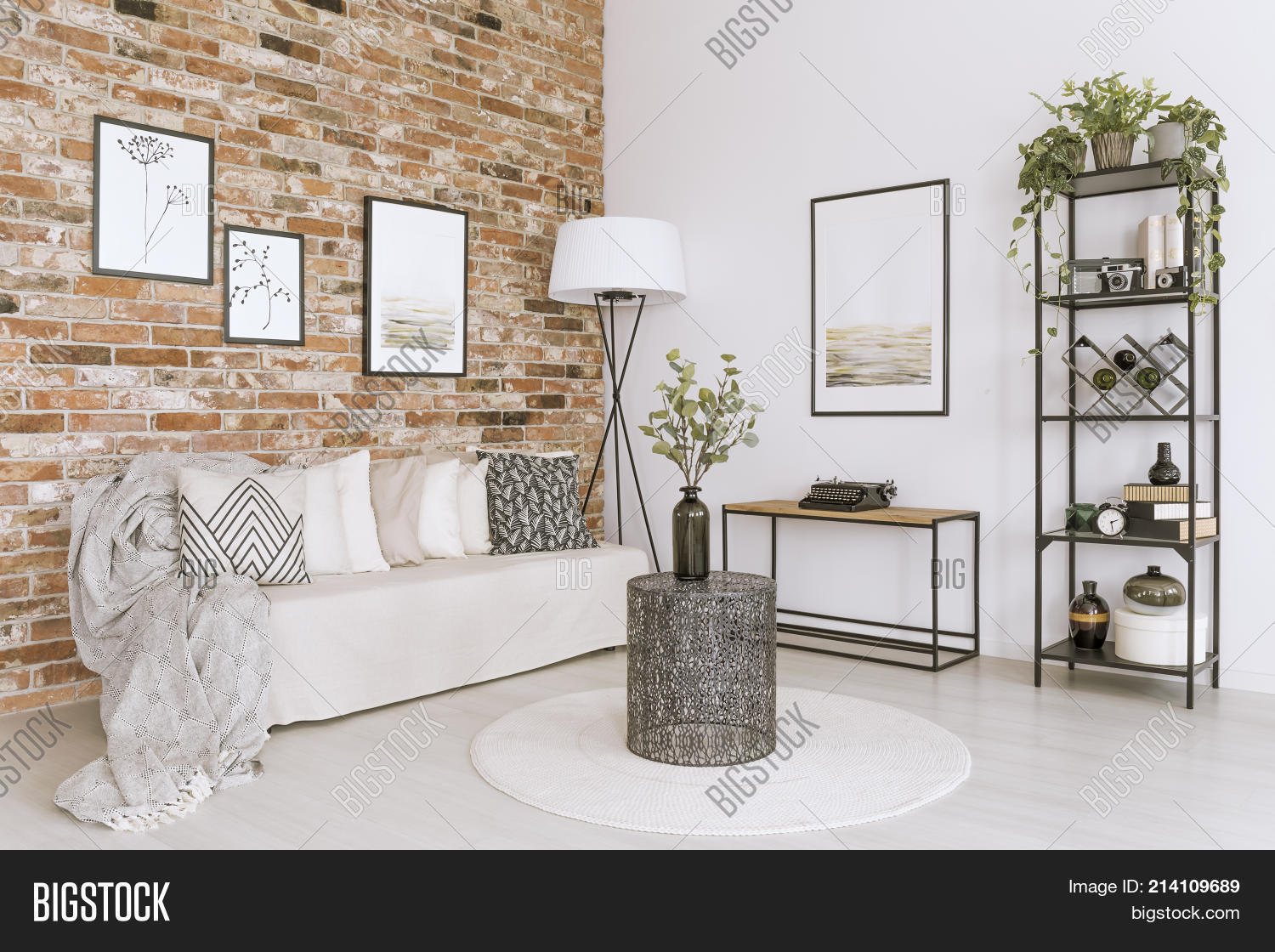 Living Room Brick Wall Image & Photo (Free Trial) | Bigstock