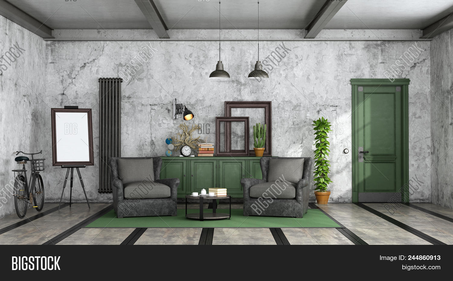 Living Room Industrial Image & Photo (Free Trial) | Bigstock
