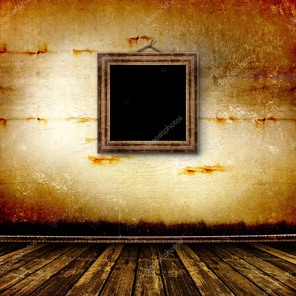 Old room, grunge interior with frame — Stock Photo © Loraliu #2920614