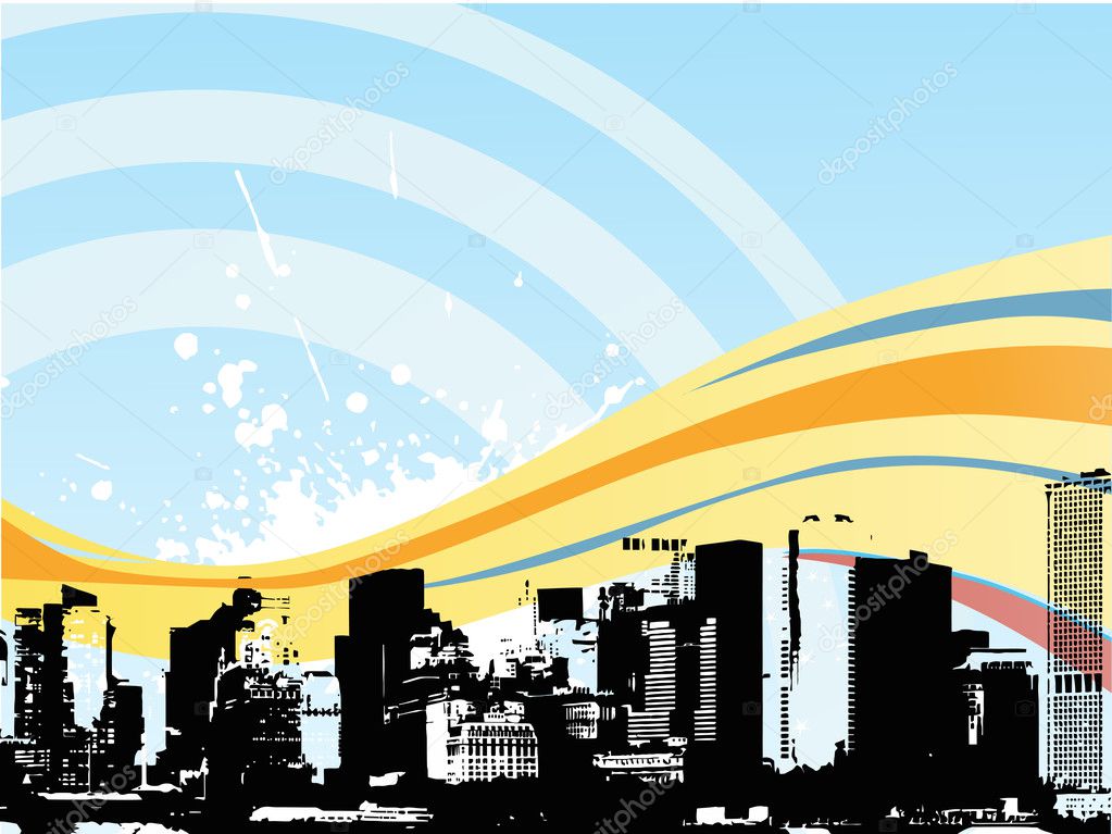 Grunge background with city — Stock Vector © alliesinteract #2787177