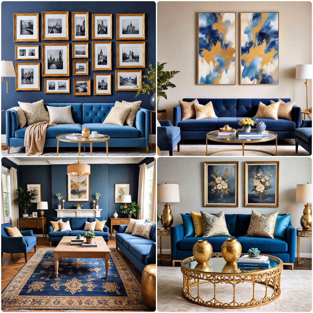 25 Blue and Gold Living Room Ideas You'll Love