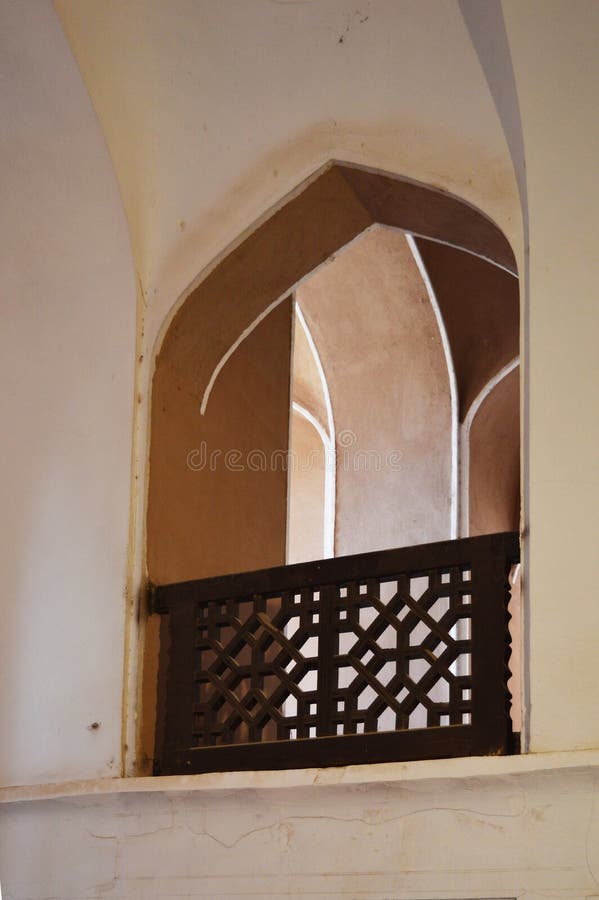 Ancient Arched Window Inside the Building with Beautiful Wooden ...