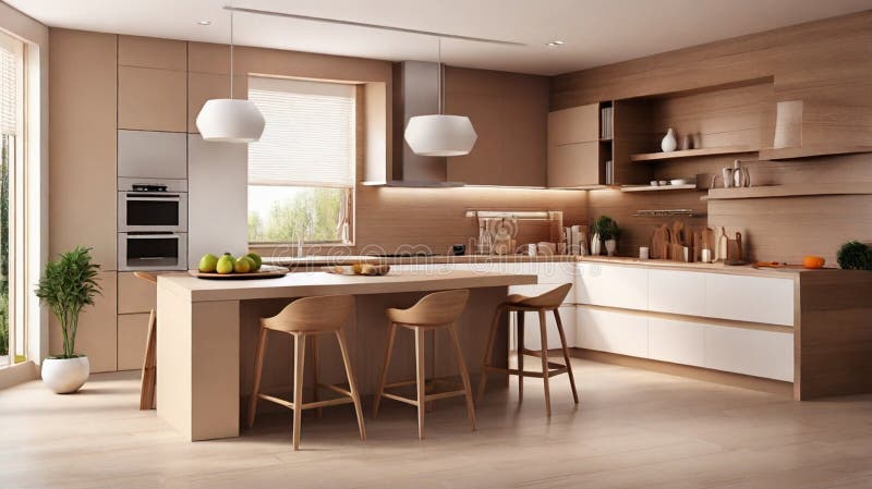 Discover Stunning Modern Kitchen Design Ideas with Warm Wood Stock ...