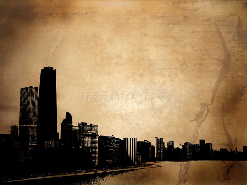 Grunge buildings stock illustration. Illustration of high - 2833623