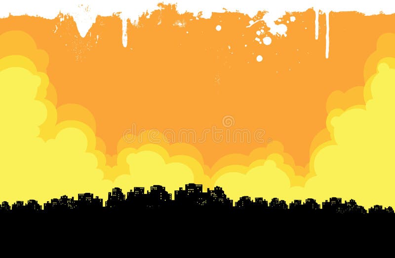 Grunge City Background stock vector. Illustration of silhouette - 26959178