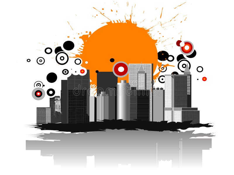 Grunge city background stock vector. Illustration of party - 5894721