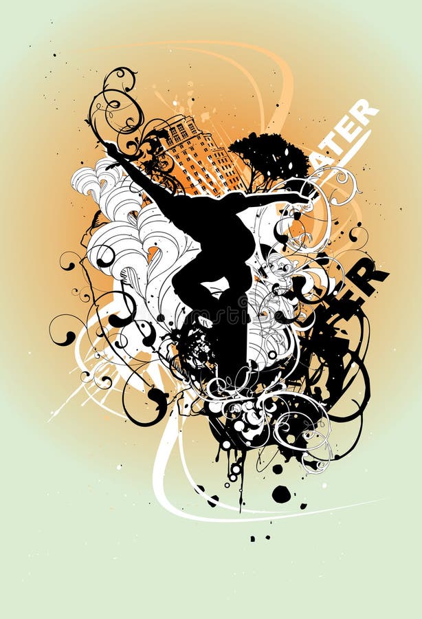 Grunge City Vector Illustration Stock Vector - Illustration of black ...