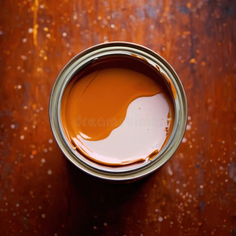 Open Can of Paint with Amber Paint , Color Concept Stock Illustration ...