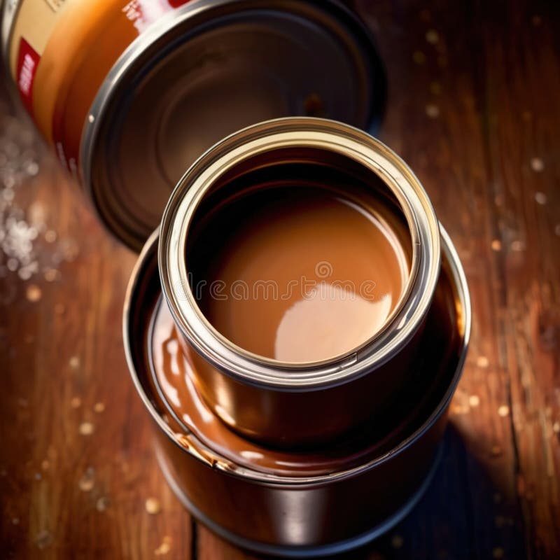 Open Can of Paint with Umber Paint , Color Concept Stock Illustration ...