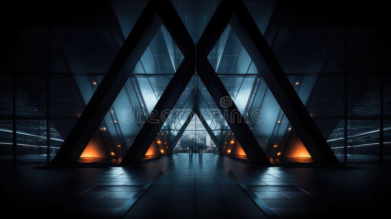 Structure Architecture Dark Background Stock Illustration ...
