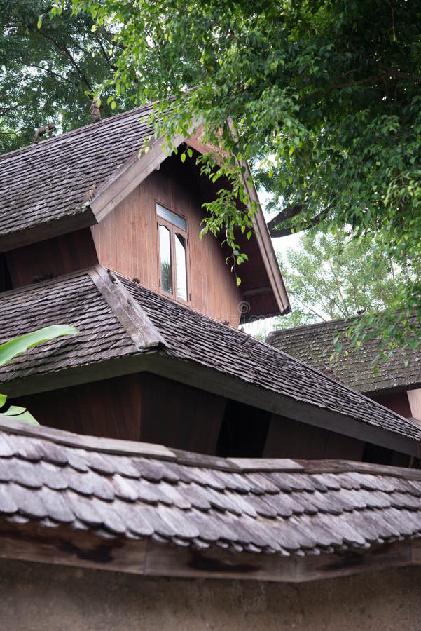 Wood roof house stock image. Image of design, roof, estate - 106586079
