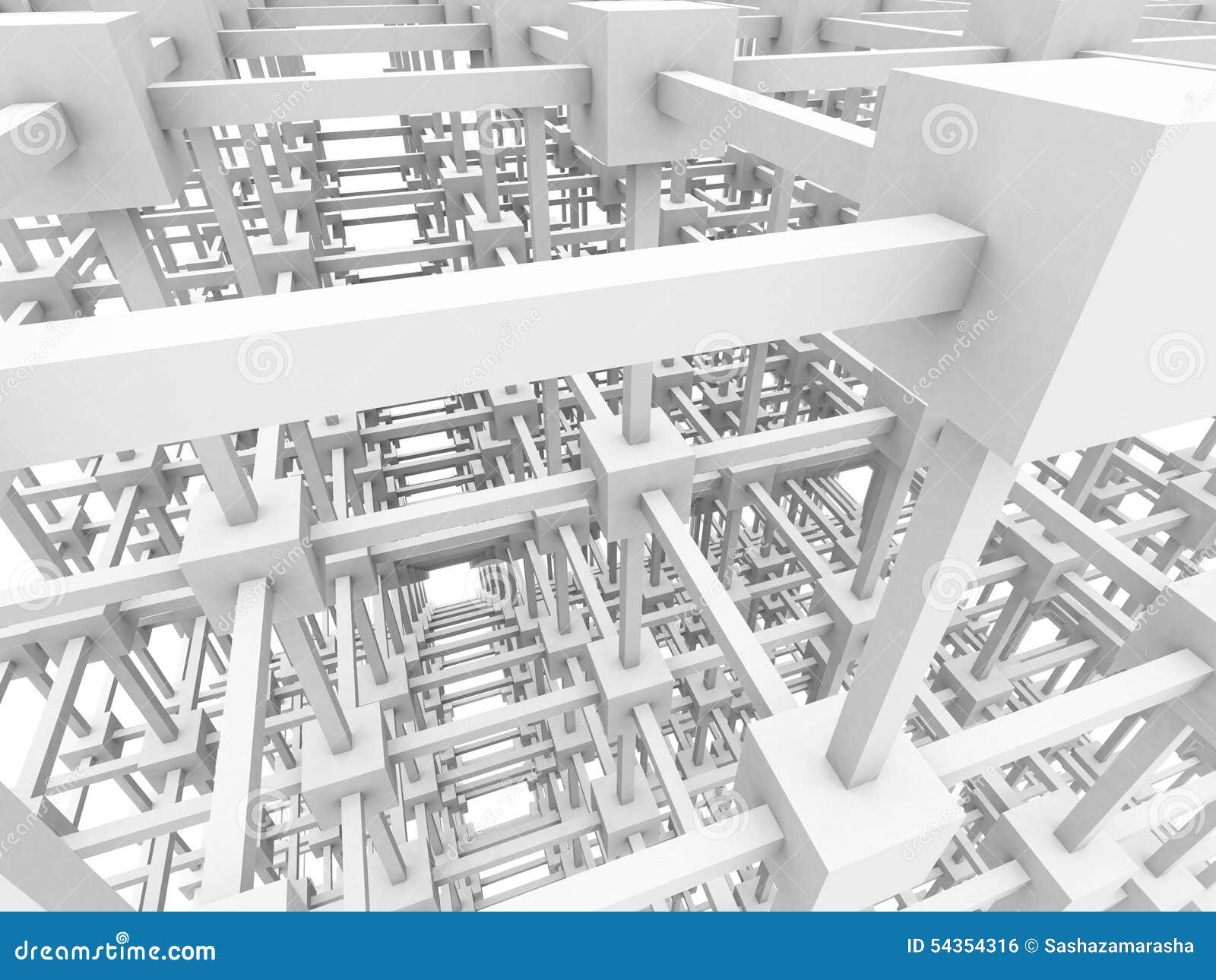 Abstract Structure Architecture White Background Stock Illustration ...