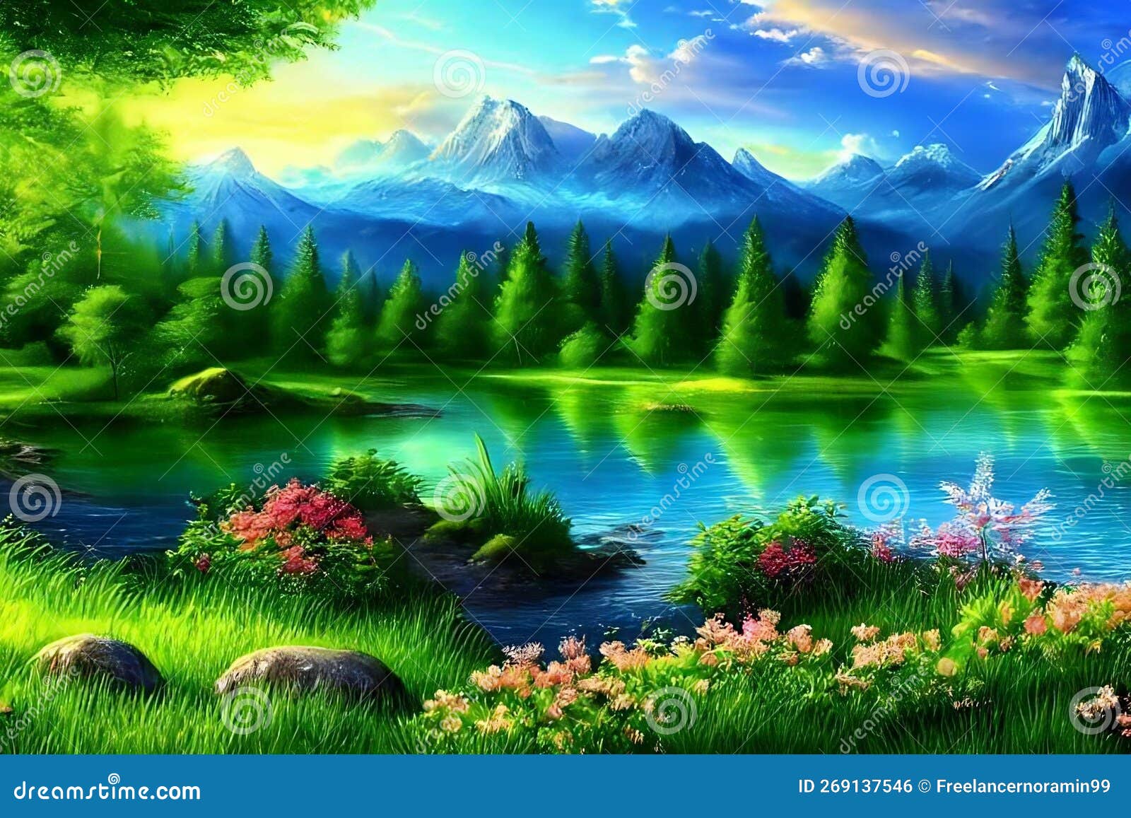 Beautiful 3D Nature and Landscape Wallpaper of a Waterfall in a Forest ...