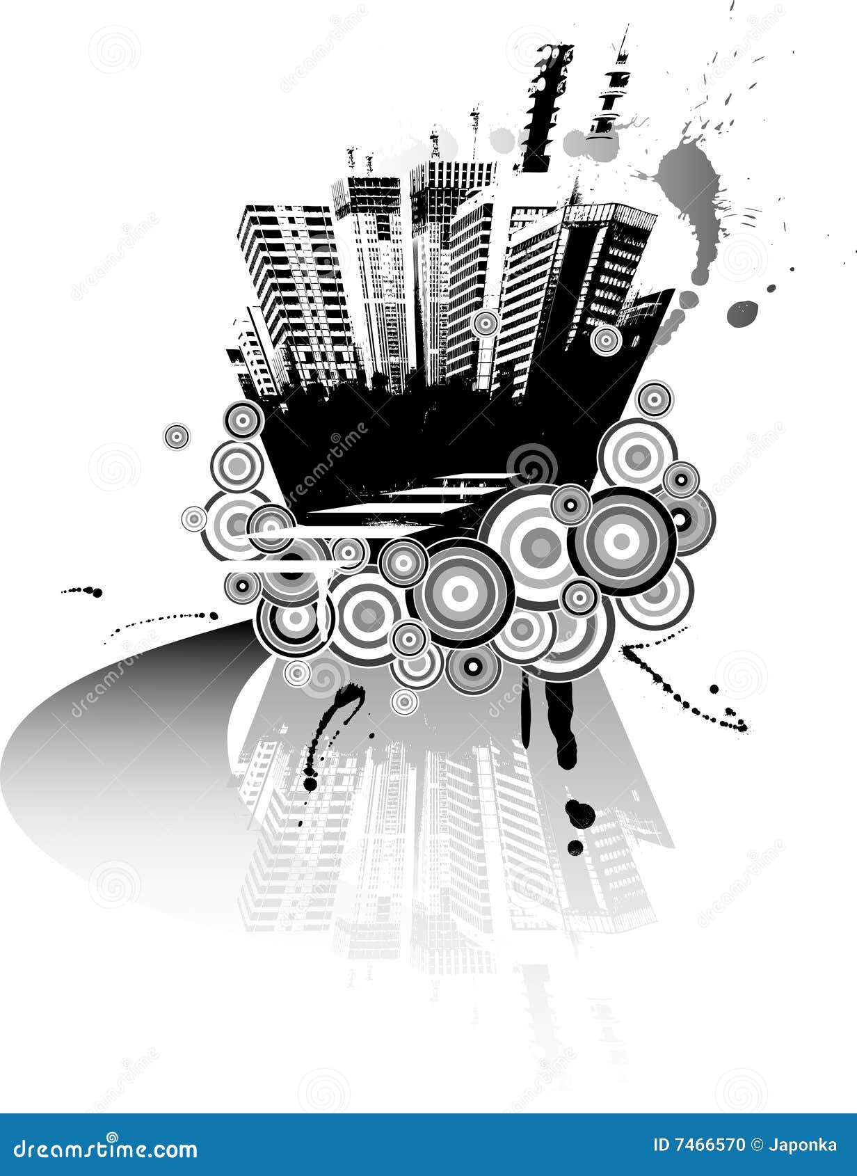 City grunge background. stock vector. Illustration of city - 7466570