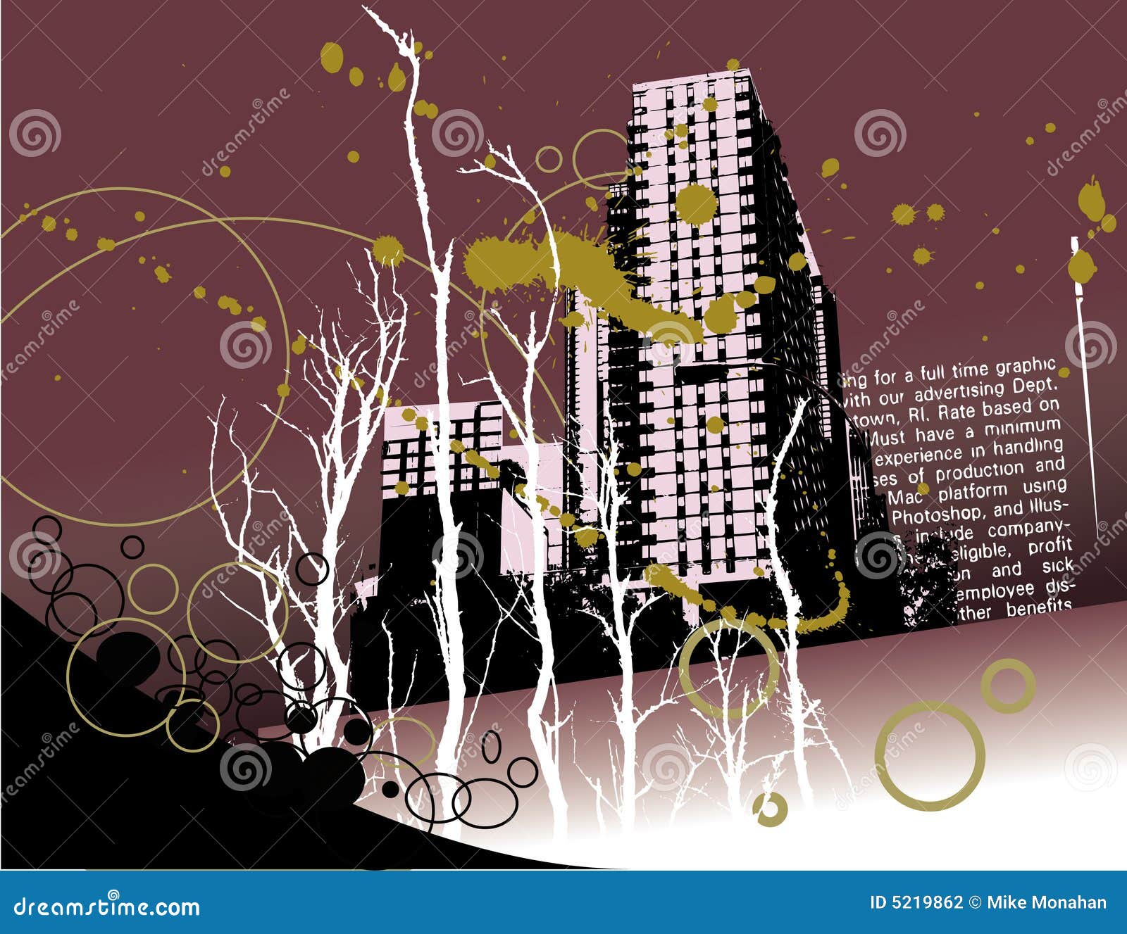 Grunge city background stock vector. Illustration of building - 5219862