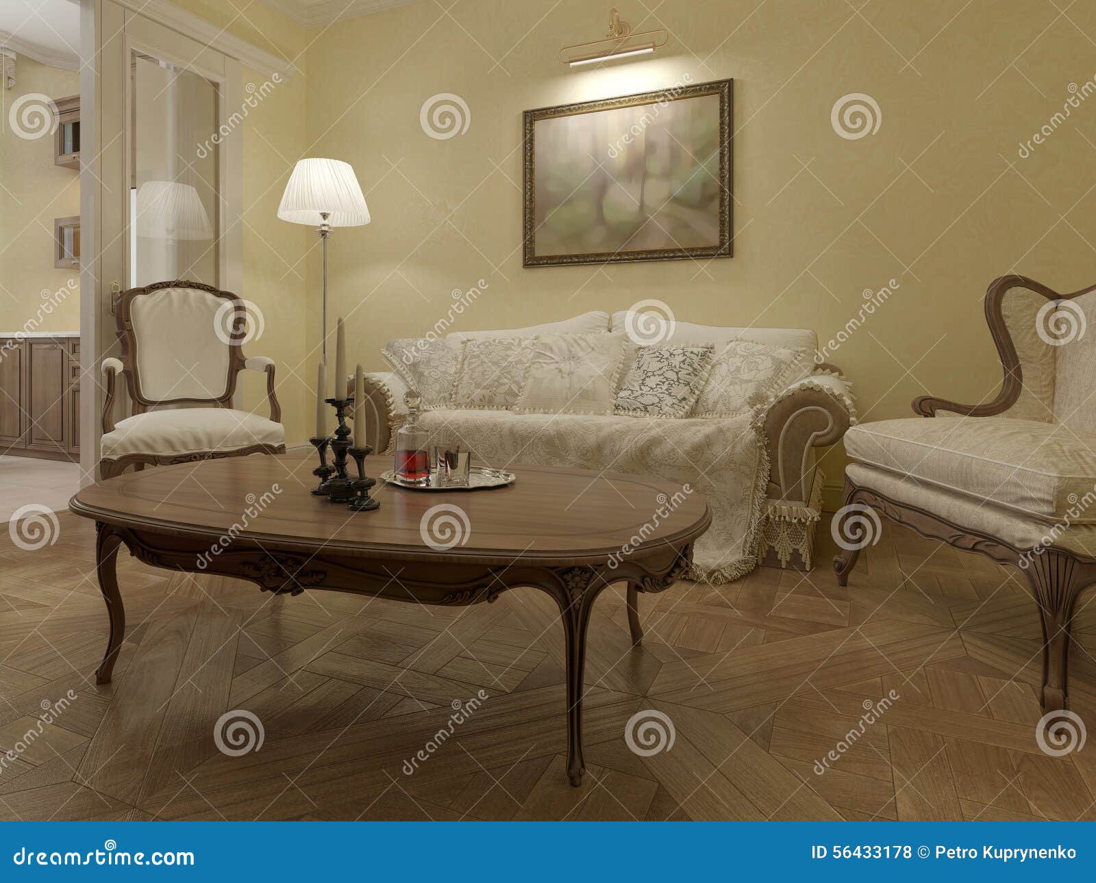 Living room art deco style editorial stock photo. Image of glasses ...