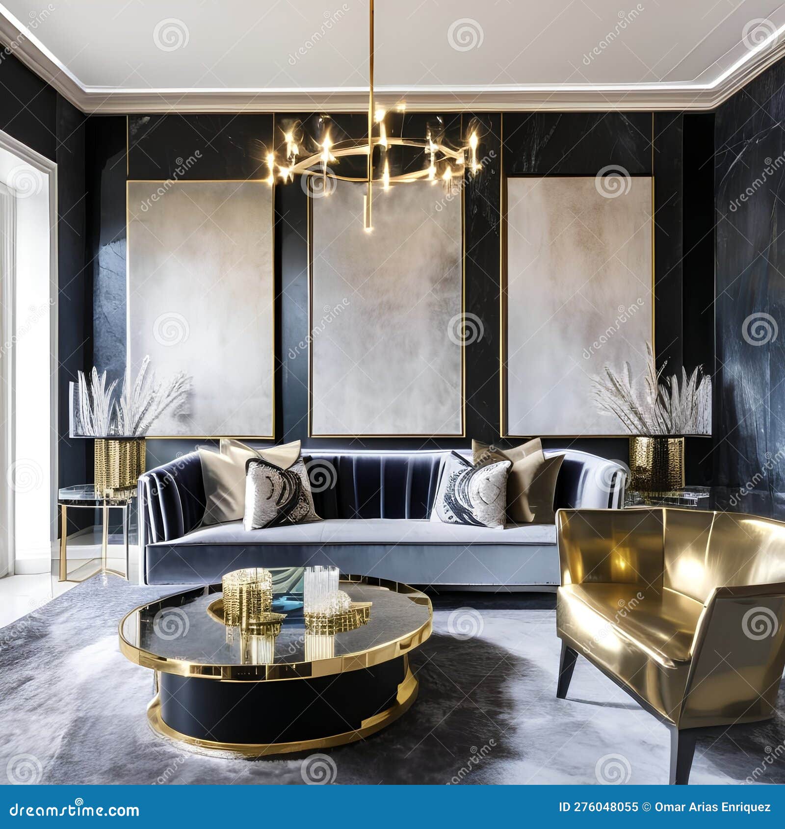 8 a Luxurious, Art-deco Inspired Living Room with a Mix of Velvet and ...