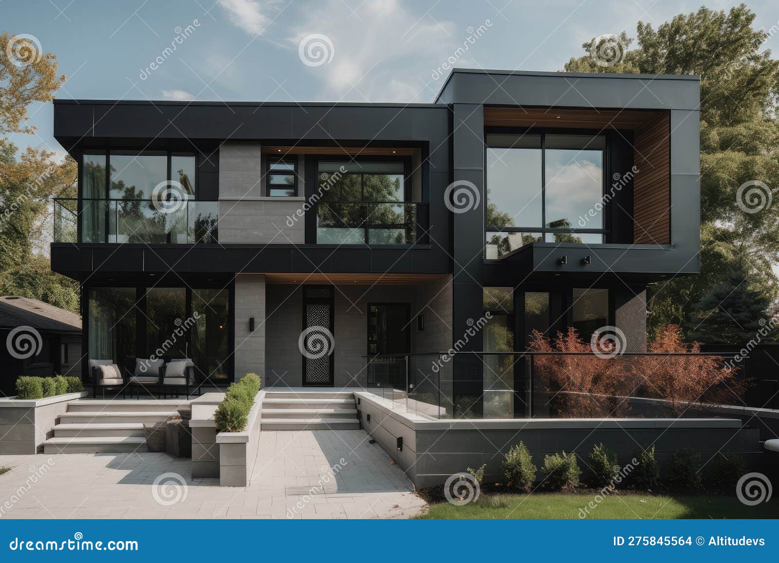 Modern Residential Home with Sleek Exterior and Minimalistic Interior ...
