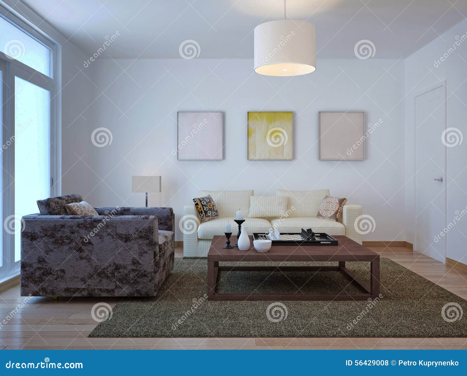Old-fashioned Living Room Design Stock Illustration - Illustration of ...