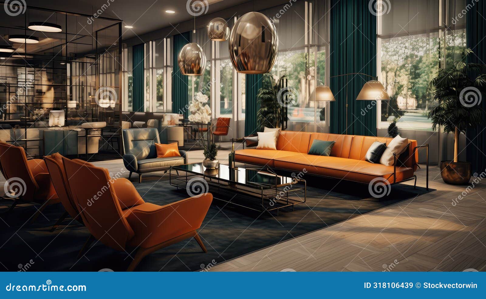Sleek Interior Design Corporate Stock Illustration - Illustration of ...
