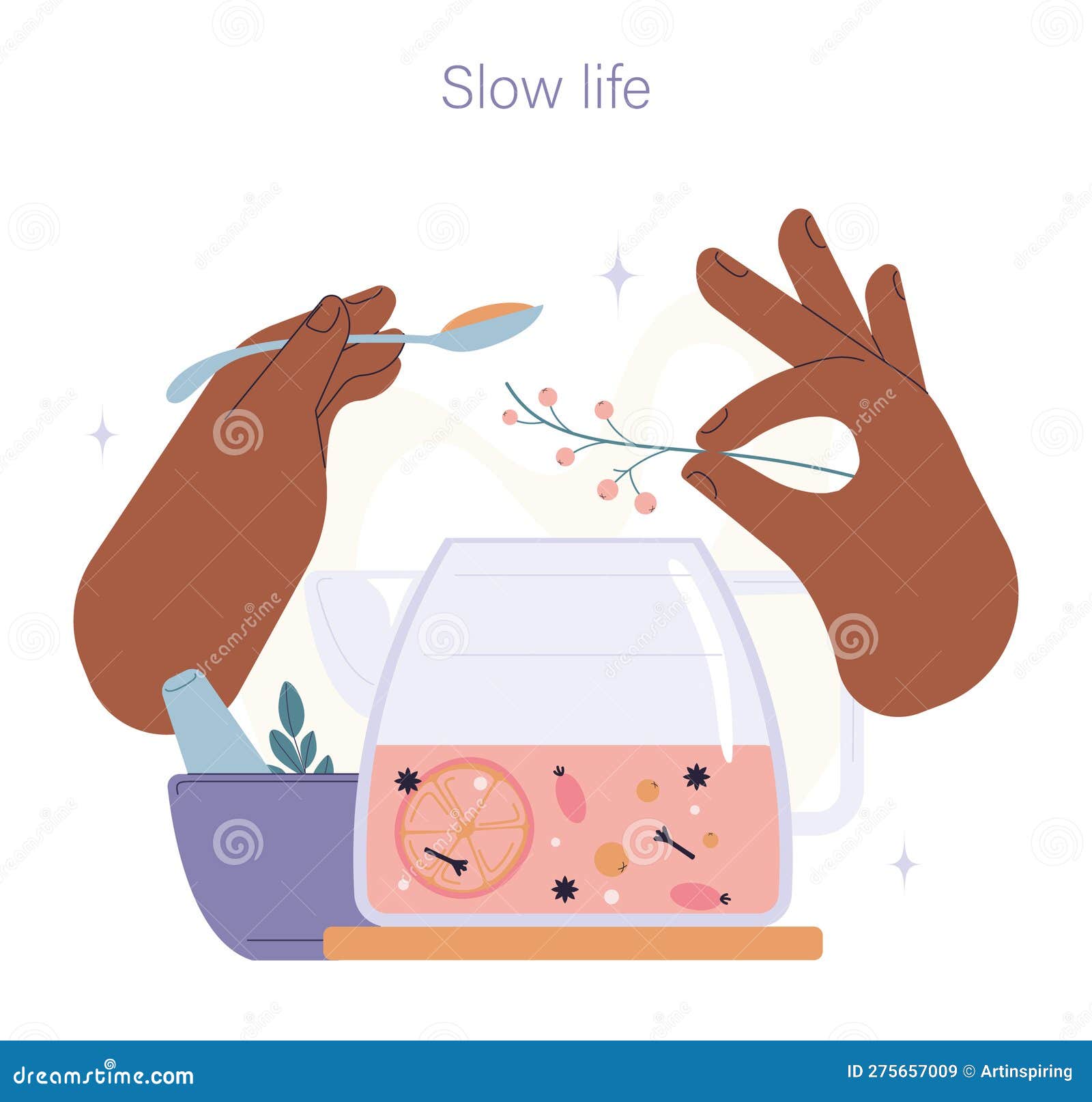 Slow Living Concept. Slow Life Principles and Activity Stock Vector ...
