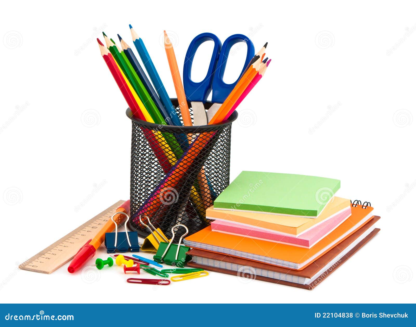 Stationery set. stock photo. Image of notepad, color - 22104838