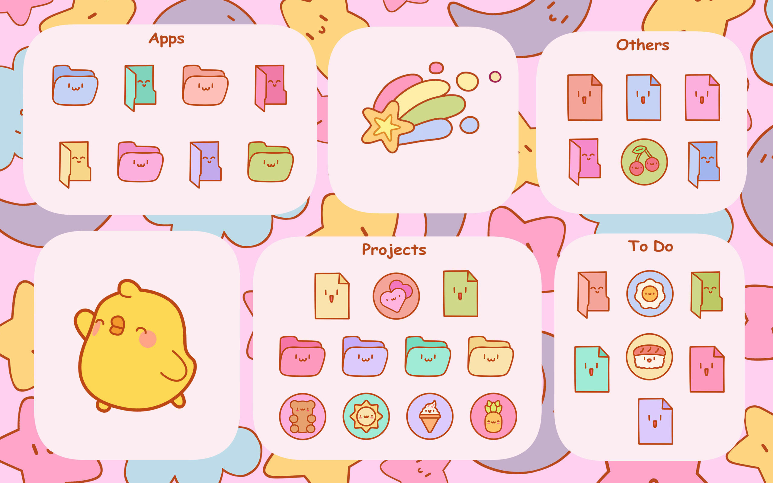 Kawaii Desktop Folder Icons - Cute Windows & Mac Folder Icons