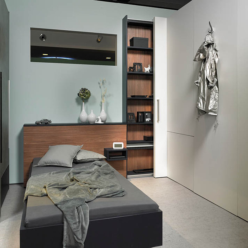 Transforming living rooms | Living and working on one side, sleeping on ...