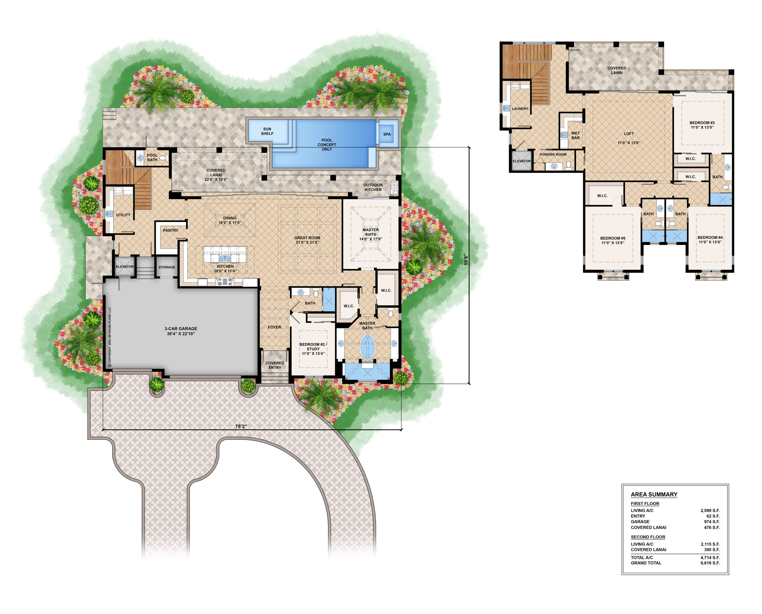The Bayport House Plan - Weber Design Group; Naples, FL.