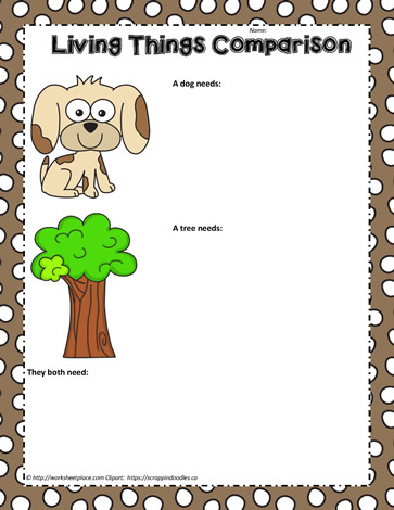 Living Things Comparison Worksheets