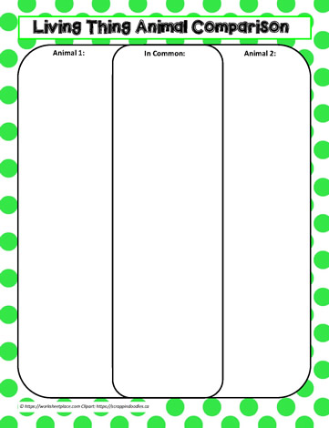 Living Things Comparison Venn Worksheets