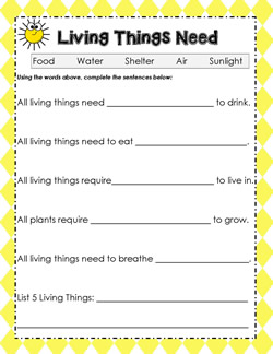 Characteristics of Living Things Worksheets - Worksheets Library