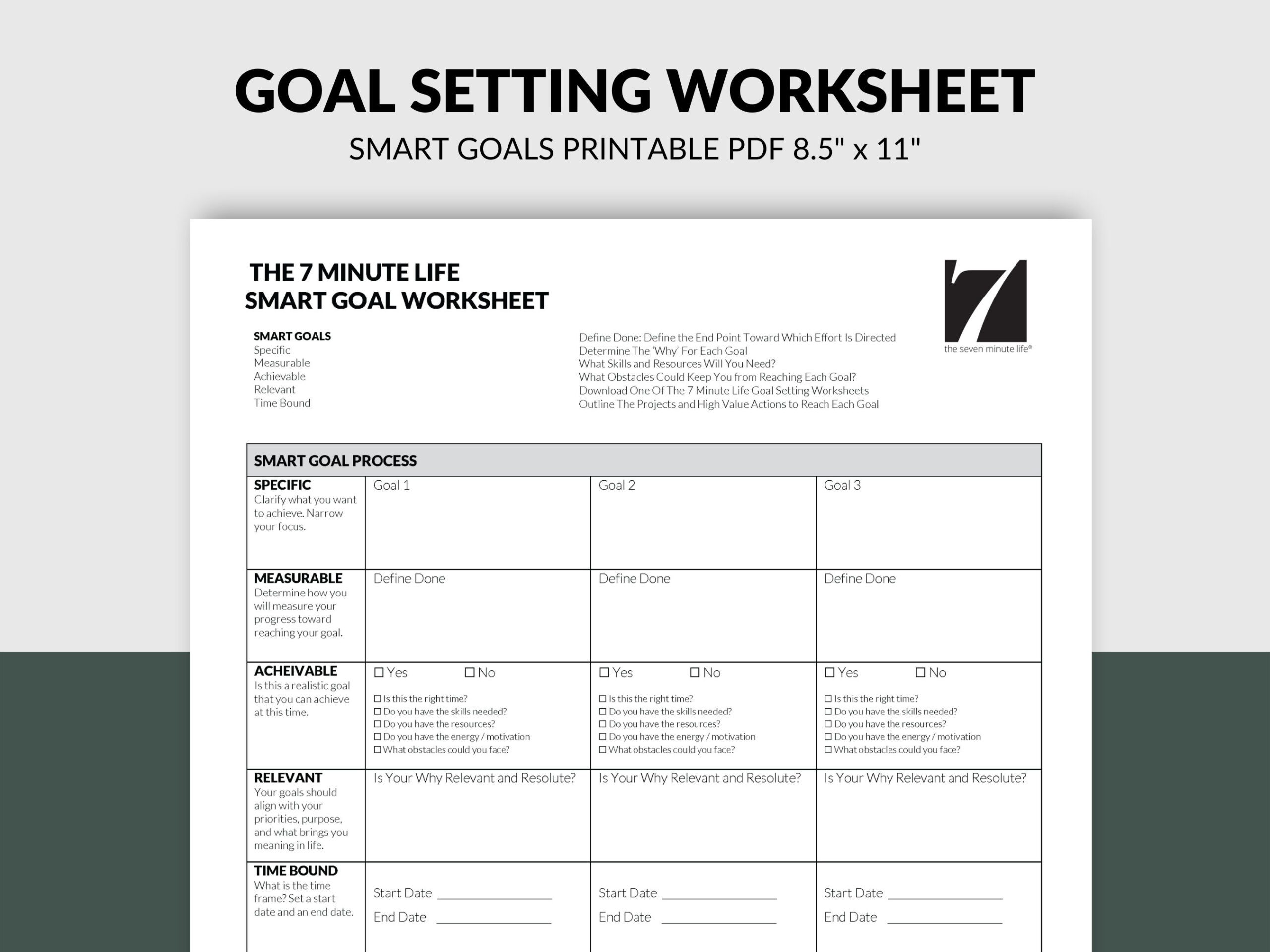 Use a SMART Goal-Setting Worksheet to Plan Your Year - HSI - Worksheets ...