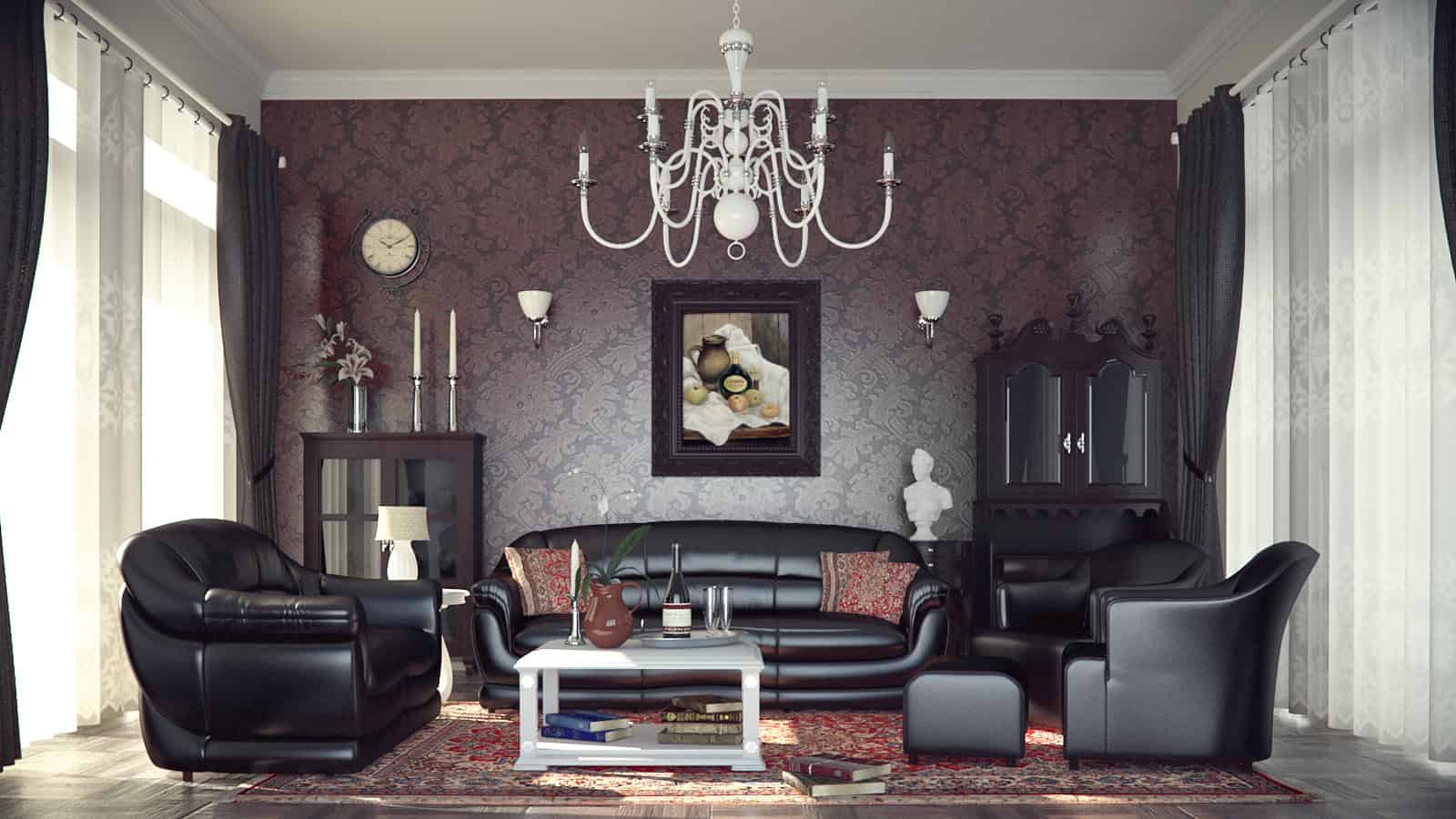 15 Dramatic Dark Living Room Design Ideas