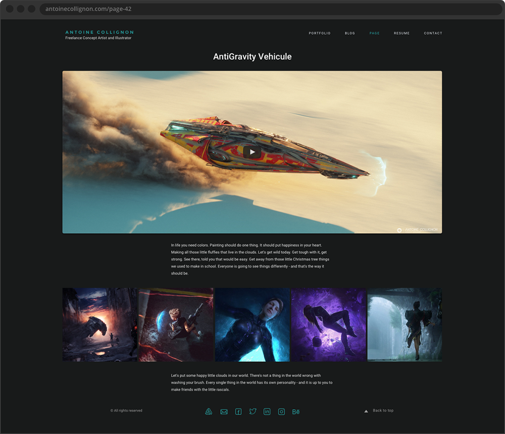 ArtStation - About - Website Builder