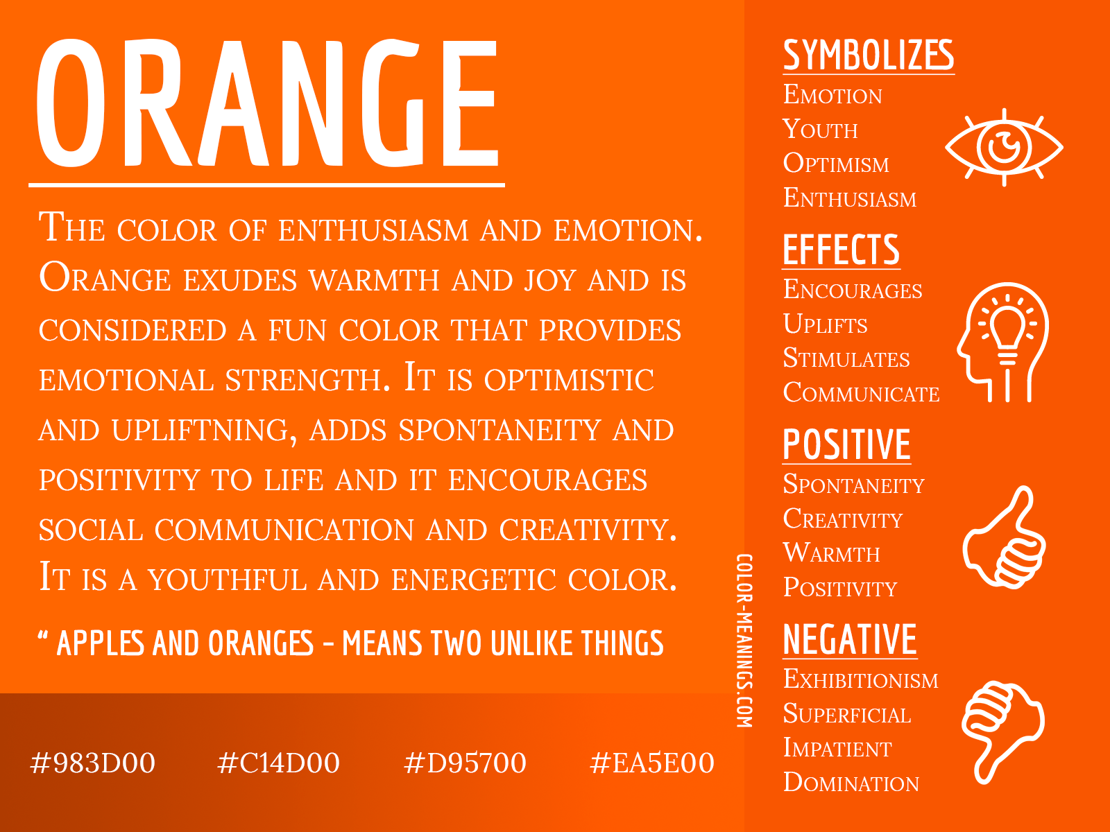 Orange Color Meaning: Symbolism of Enthusiasm, Emotion, Optimism, and ...