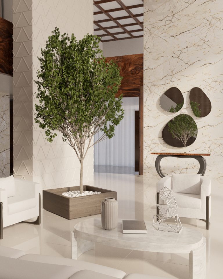 Contemporary Living Room In Neutral Comfy Tones