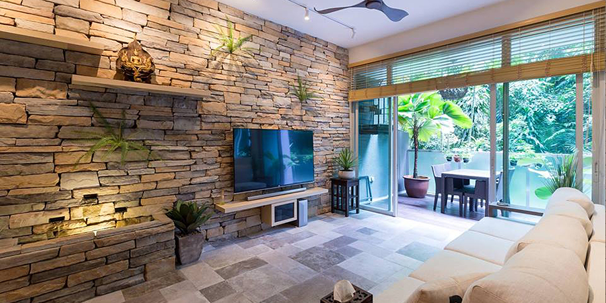 Brick Wall Living Room Singapore | Baci Living Room