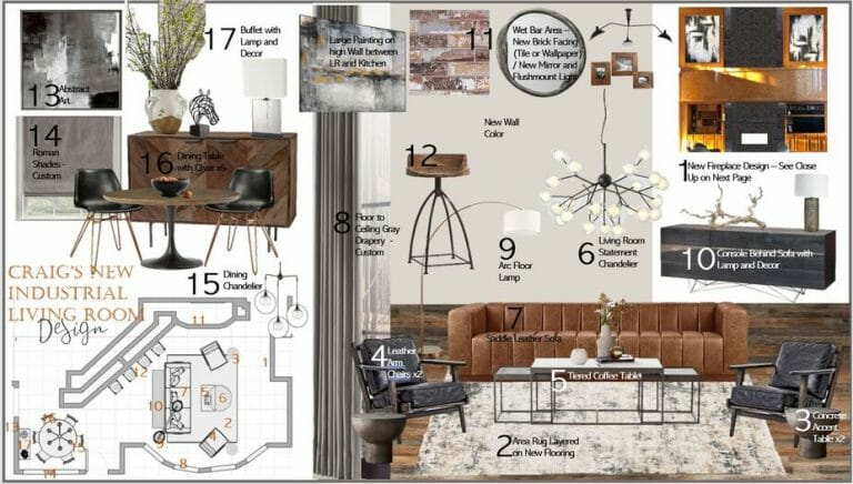 Before & After: Contemporary High Ceiling Living Room - Decorilla ...